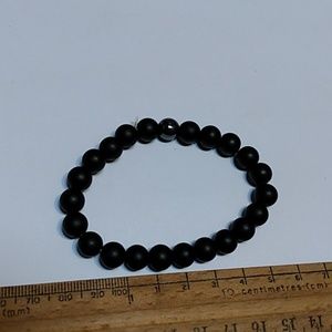 91ct polished black onyx gemstone beads bracelet from china